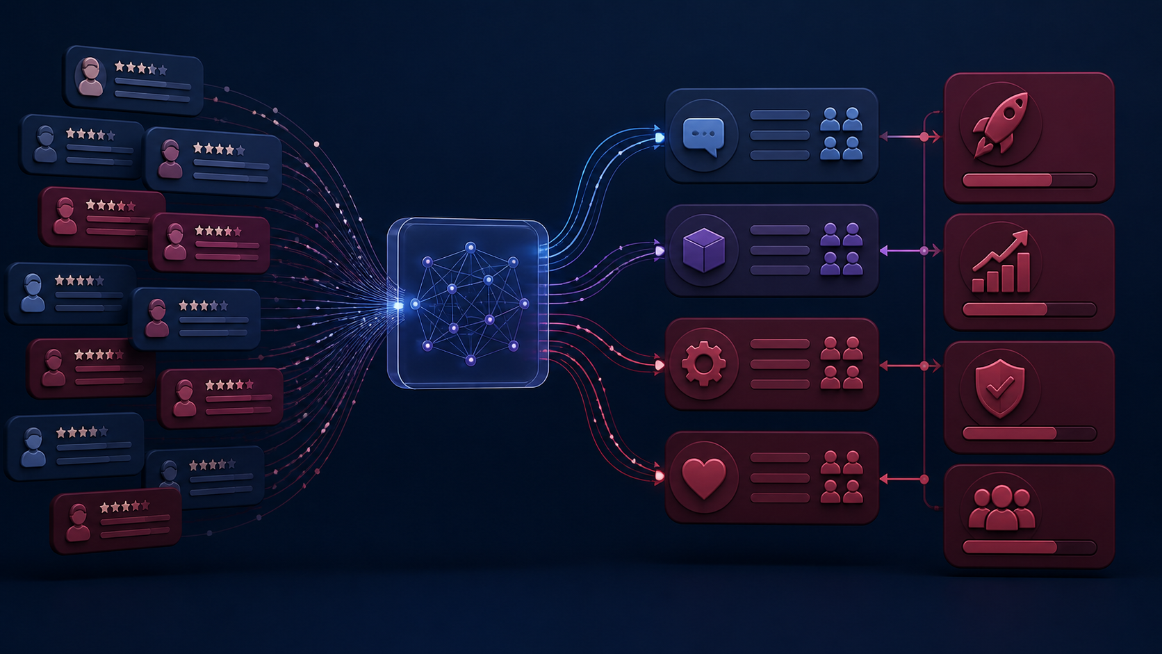 Analyse IA des avis clients par thèmes Schéma de IA pour analyser les avis clients et regrouper les commentaires par thèmes